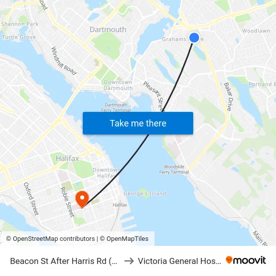 Beacon St After Harris Rd (6204) to Victoria General Hospital map