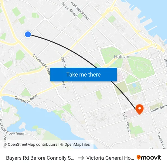 Bayers Rd Before Connolly St (6201) to Victoria General Hospital map