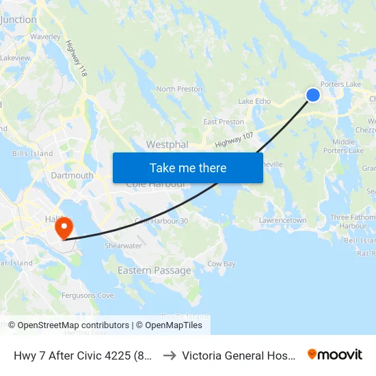 Hwy 7 After Civic 4225 (8687) to Victoria General Hospital map