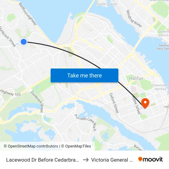 Lacewood Dr Before Cedarbrae Ln (7076) to Victoria General Hospital map