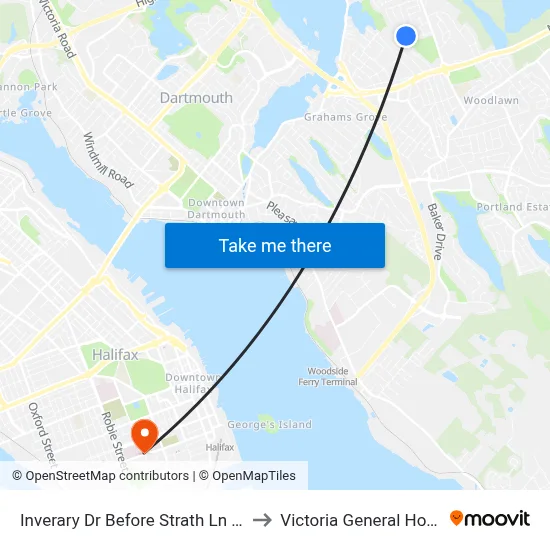 Inverary Dr Before Strath Ln (6974) to Victoria General Hospital map