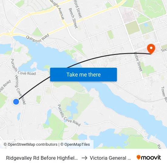 Ridgevalley Rd Before Highfield St (8169) to Victoria General Hospital map