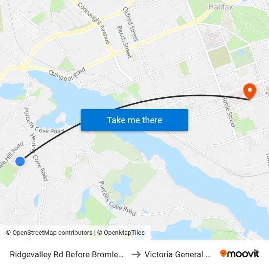 Ridgevalley Rd Before Bromley Rd (8168) to Victoria General Hospital map