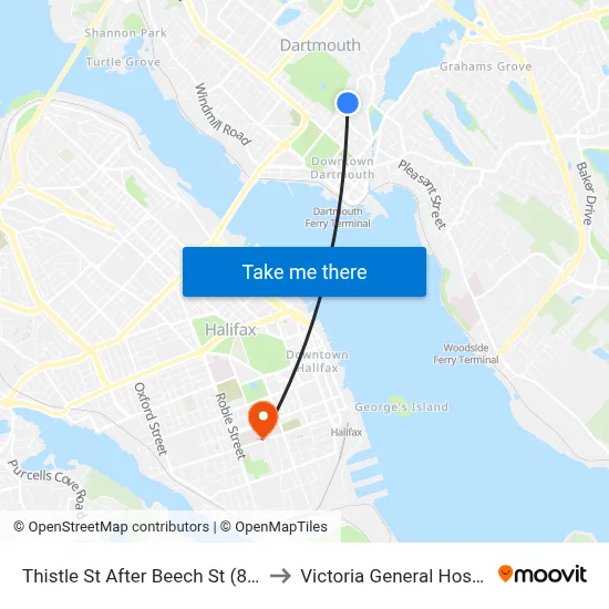 Thistle St After Beech St (8383) to Victoria General Hospital map
