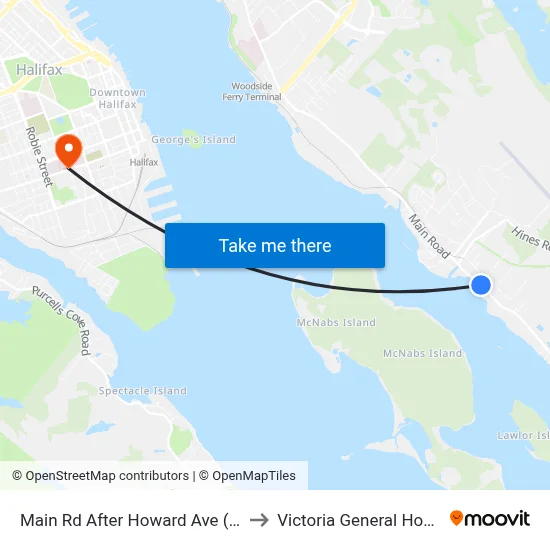 Main Rd After Howard Ave (8012) to Victoria General Hospital map