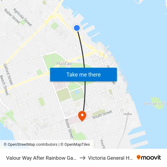 Valour Way After Rainbow Gate (6573) to Victoria General Hospital map