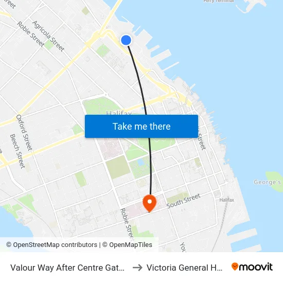 Valour Way After Centre Gate (6571) to Victoria General Hospital map
