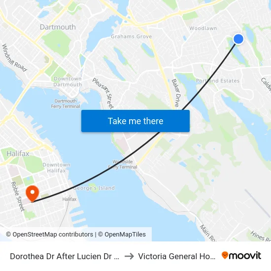Dorothea Dr After Lucien Dr (6575) to Victoria General Hospital map