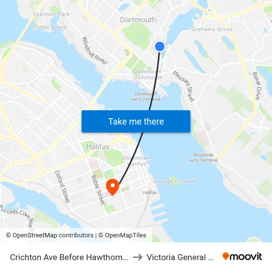 Crichton Ave Before Hawthorne St (6536) to Victoria General Hospital map