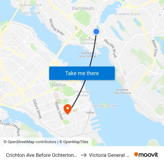 Crichton Ave Before Ochterloney St (6537) to Victoria General Hospital map
