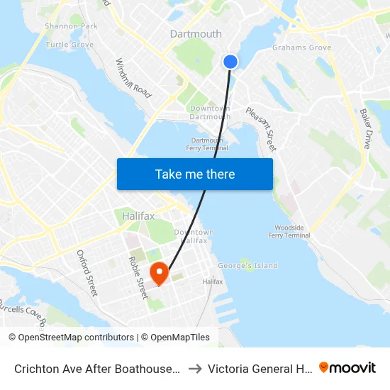 Crichton Ave After Boathouse Ln (6534) to Victoria General Hospital map