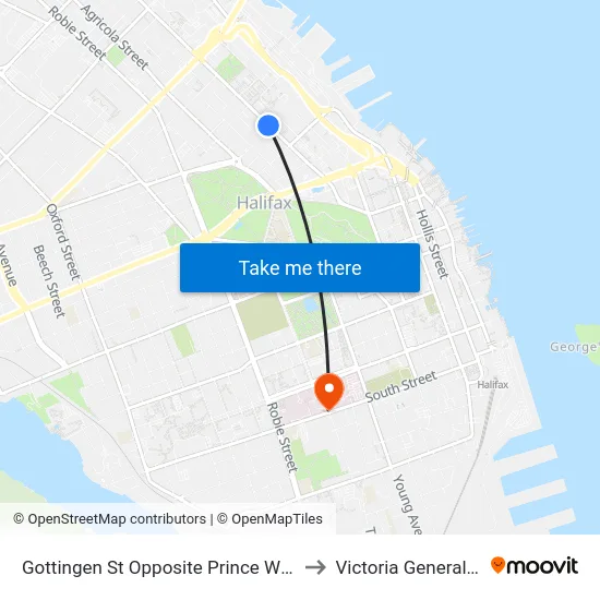 Gottingen St Opposite Prince William St (6786) to Victoria General Hospital map