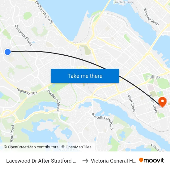 Lacewood Dr After Stratford Way (7064) to Victoria General Hospital map