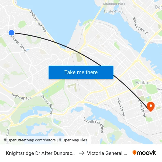 Knightsridge Dr After Dunbrack St (7060) to Victoria General Hospital map