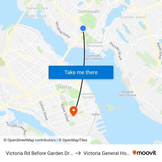 Victoria Rd Before Garden Dr (7197) to Victoria General Hospital map