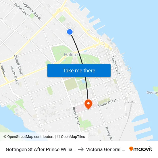 Gottingen St After Prince William St (6775) to Victoria General Hospital map