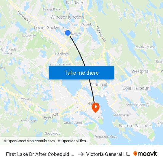 First Lake Dr After Cobequid Rd (6681) to Victoria General Hospital map