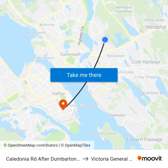 Caledonia Rd After Dumbarton Ave (6357) to Victoria General Hospital map