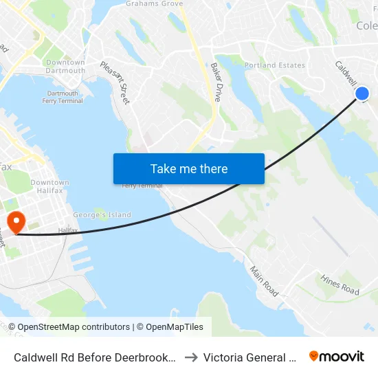 Caldwell Rd Before Deerbrooke Dr (6350) to Victoria General Hospital map