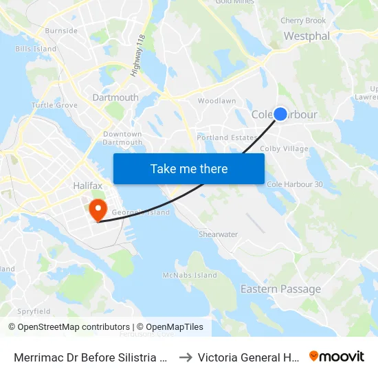 Merrimac Dr Before Silistria Dr (7202) to Victoria General Hospital map