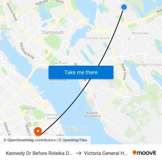 Kennedy Dr Before Roleika Dr (7051) to Victoria General Hospital map