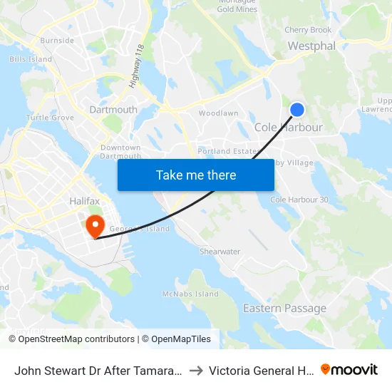 John Stewart Dr After Tamara Dr (6992) to Victoria General Hospital map