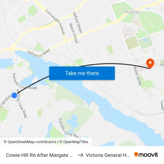 Cowie Hill Rd After Margate Dr (6516) to Victoria General Hospital map