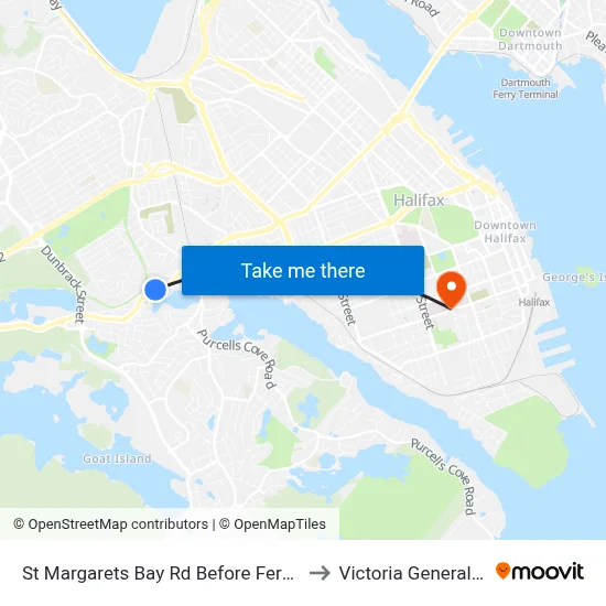 St Margarets Bay Rd Before Ferndale Dr (6169) to Victoria General Hospital map