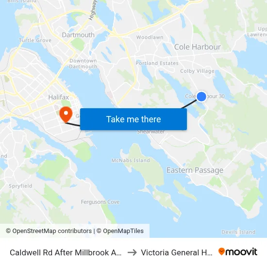 Caldwell Rd After Millbrook Ave (6342) to Victoria General Hospital map