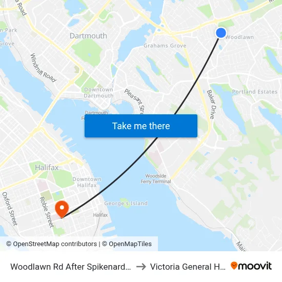 Woodlawn Rd After Spikenard St (8603) to Victoria General Hospital map