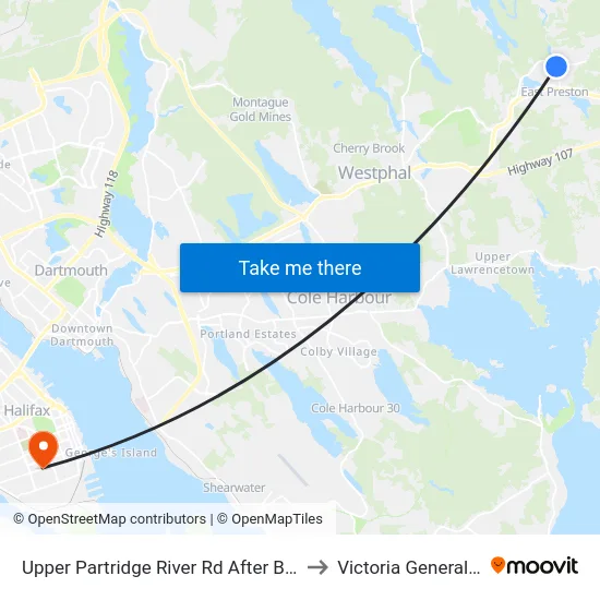 Upper Partridge River Rd After Brooks Dr (8048) to Victoria General Hospital map