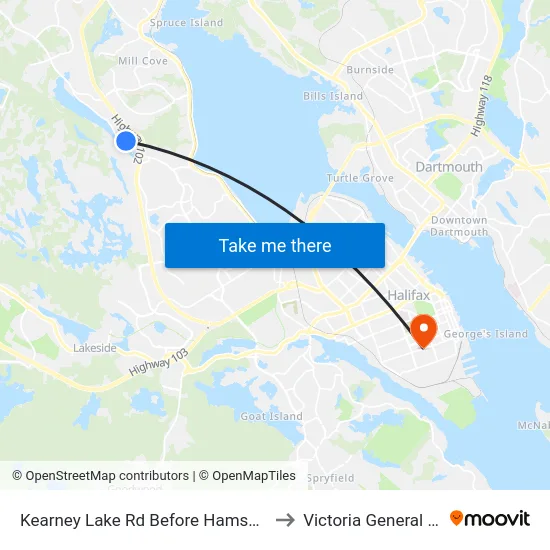Kearney Lake Rd Before Hamshaw Dr (7030) to Victoria General Hospital map