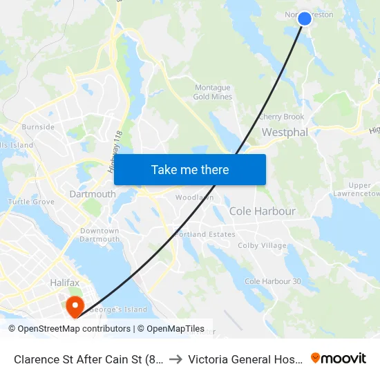Clarence St After Cain St (8506) to Victoria General Hospital map