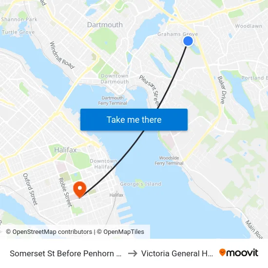 Somerset St Before Penhorn Dr (8290) to Victoria General Hospital map