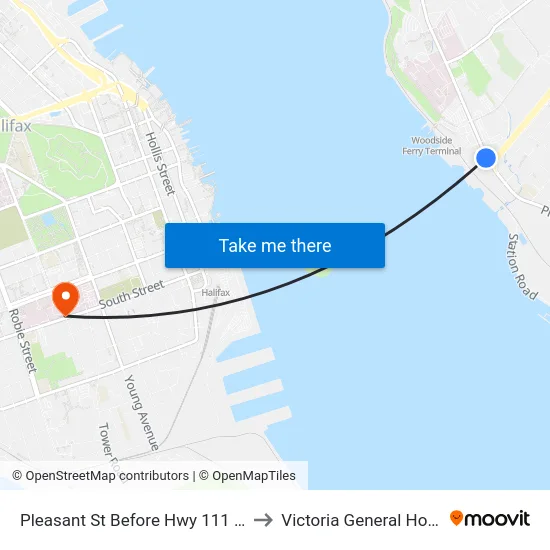 Pleasant St Before Hwy 111 (7499) to Victoria General Hospital map