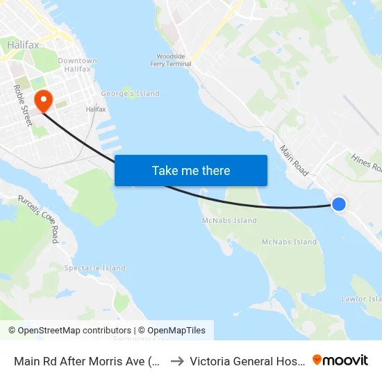 Main Rd After Morris Ave (7494) to Victoria General Hospital map