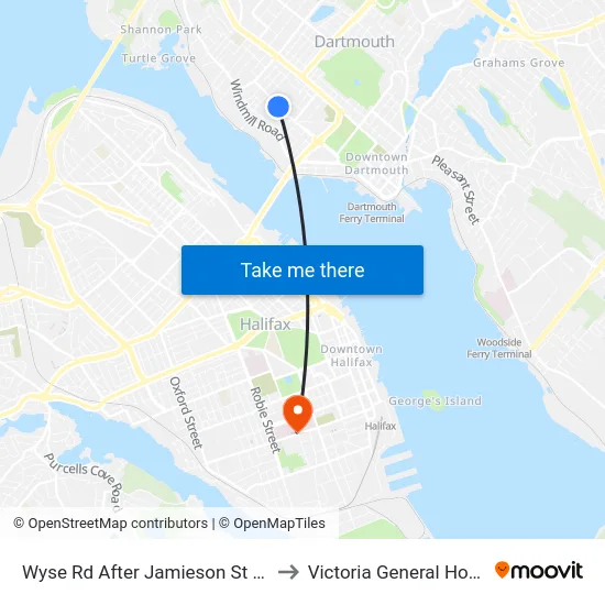 Wyse Rd After Jamieson St (8618) to Victoria General Hospital map