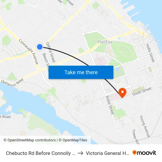 Chebucto Rd Before Connolly St (6405) to Victoria General Hospital map