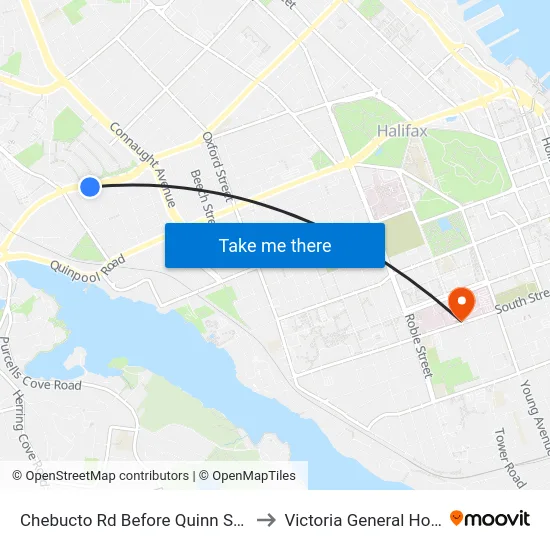 Chebucto Rd Before Quinn St (6409) to Victoria General Hospital map