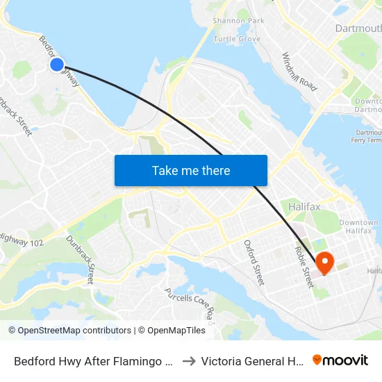 Bedford Hwy After Flamingo Dr (6251) to Victoria General Hospital map