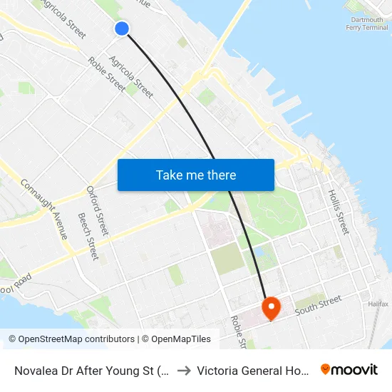 Novalea Dr After Young St (7366) to Victoria General Hospital map