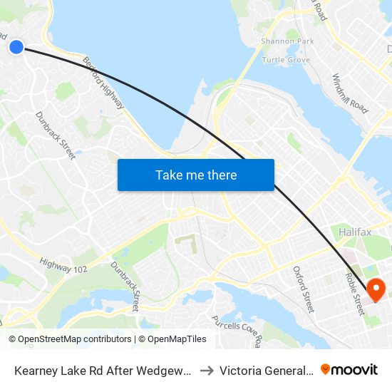 Kearney Lake Rd After Wedgewood Ave (7023) to Victoria General Hospital map