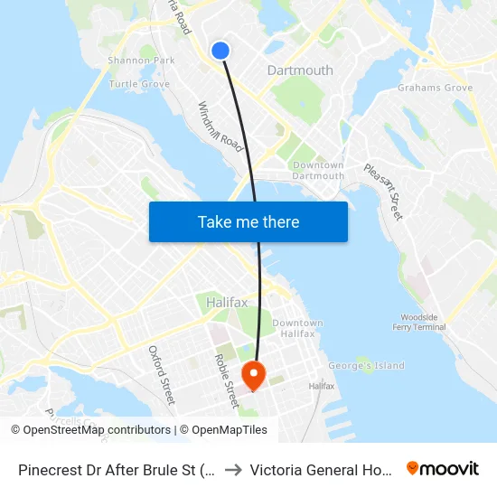 Pinecrest Dr After Brule St (7451) to Victoria General Hospital map