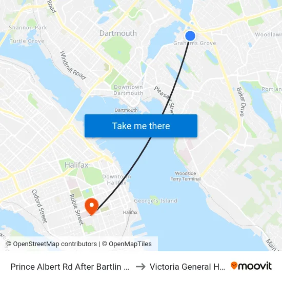 Prince Albert Rd After Bartlin Rd (8066) to Victoria General Hospital map