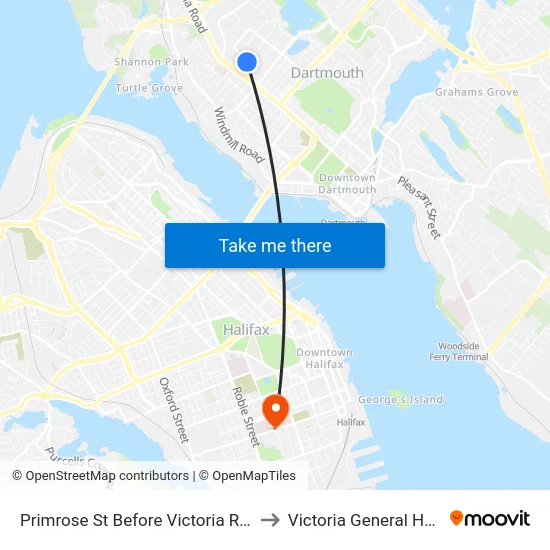 Primrose St Before Victoria Rd (8065) to Victoria General Hospital map