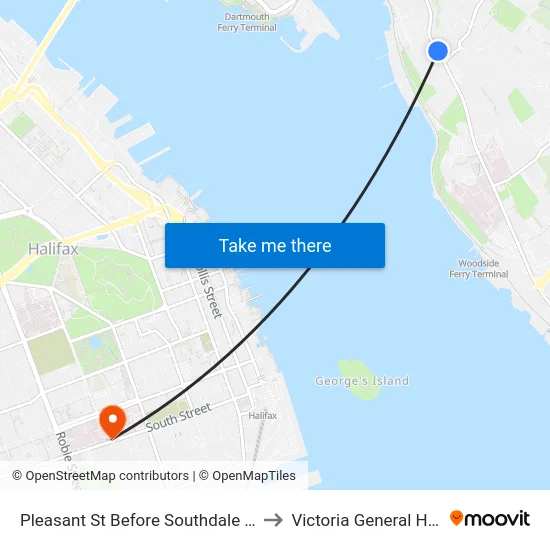 Pleasant St Before Southdale St (7485) to Victoria General Hospital map