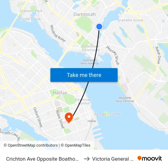 Crichton Ave Opposite Boathouse Ln (6528) to Victoria General Hospital map