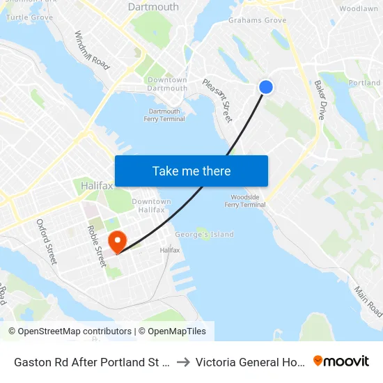 Gaston Rd After Portland St (6732) to Victoria General Hospital map
