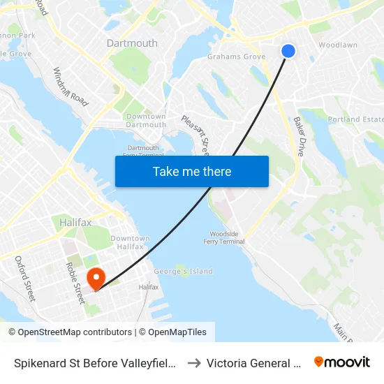 Spikenard St Before Valleyfield Rd (8319) to Victoria General Hospital map