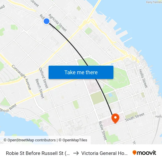 Robie St Before Russell St (8215) to Victoria General Hospital map